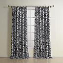(Two Panels) Modern Cotton Zebra-stripe Print Energy Saving Curtains
