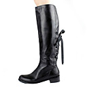 Leather Low Heel Knee High Boots With Zipper / Lace-up Party / Evening Shoes