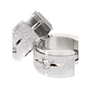 Single Diamond Shot Blasting Stainless Steel Earrings
