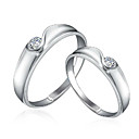 Pretty 925 Sterling Silver with Cubic Zirconia Couple's Rings