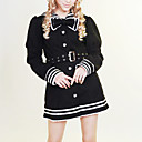 Long Sleeve Black and Pink Cotton Sailor Lolita Coat