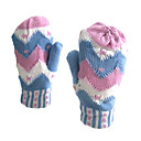Lady's Colorful Pattern Woolen Yarn Gloves