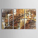 Hand-painted Abstract Oil Painting with Stretched Frame - Set of 3