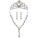 Fashionable Alloy With Rhinestone Women's Jewelry Set Including Necklace,Earrings,Tiara