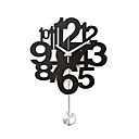 Number Design Mute Wall Clock with Pendulum