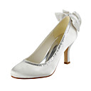 Satin Stiletto Heel Pumps With Bowknot / Sequin Wedding Shoes (More Colors)