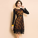 TS Lace Layered Long Sleeve Swing Dress