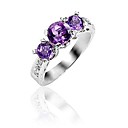 925 Sterling Silver Natural Amethyst Ring(4*4,5*5mm)