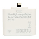 5 in 1 Lightning Camera Connection Kit SD TF MS Card Reader Adapter for iPad Mini, iPad 4 (White)