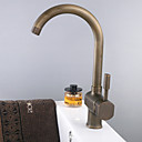 einzigen Handgriff centerset Messing antik Finish Waschbecken Wasserhahn (groß)