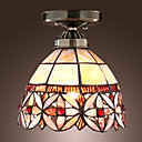 Tiffany Style Semi Flush Mount - Floral Patterned