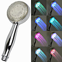 Contemporary 7 Colors Changing LED Handle Shower Head Chrome Finish