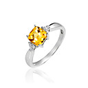 Charming Sterling Silver Citrine Ring(1 carat)(6*6mm)