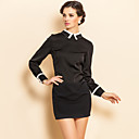 ts diamantisierten Kragen Bluse Stil Etuikleid