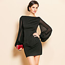 sencillez ts manga farol cuentas vaina vestido de jersey