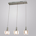 40W 3-Luz do pendente moderno com Sombra Cristal