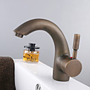 einzigen Handgriff Centerset Waschbecken Wasserhahn Messing antik Finish