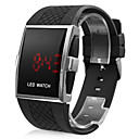 Red LED Silicone Band Wrist Watch - Black