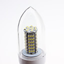 E27 5,5 W 102x3528 SMD 500-550LM 5500-6500K Natural White Light LED kaars lamp (220-240V)
