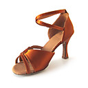 Personalizado superior de satén con cierre de tiras de América / Ballroom Dance Shoes para la Mujer