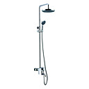 Contemporary Adjustable Height Chrome Finish Single Handle Shower Faucet