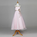 ziemlich ärmellos Organza und Satin Hochzeit / Abend Blumenmädchen Kleid mit Blume