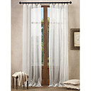 (Dos paneles) clásicas cortinas transparentes sólidos blancos
