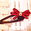 Women's Red Layered Bow Ribbon Side Hair Clip