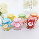 Lovely Glass Candy Jars With Plaid - Set of 20 (More Colors)