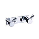 Contemporary Chrome Finish Silver Solid Brass Wall Mount Row Robe Hook