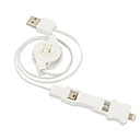 3 en 1 Lightning, Micro USB y mini USB para cable USB retráctil para mini iPhone 5 y iPad y Todo