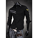 Moda Masculina Pure camisa de algodão Decor Posição Magro