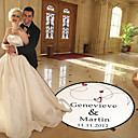 Personalized Heart And Line Wedding Dance Floor Decal (More Colors)