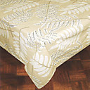 Printed Leaves Rectangular 100% Cotton White Table Cloth