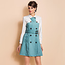 TS Two Piece Contrast Color Double Breast Windbreaker