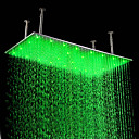 20 x 39 pollici soffione doccia in acciaio inox con luce led cambia colore