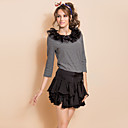 TS Detachable Ruffle Collar Stripe Blouse