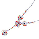 Fasjonable Alloy Plating 23k gull med Cubic Zirconia kvinner Necklace (Flere farger)
