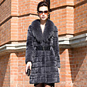 Fantastic Long Sleeve Fox Fur Shawl Collar Rex Rabbit Fur Casual/Party Coat (More Colors)