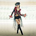 Sequins and Ruffles Black and White Organza and Polyester Costume (4 Pieces)