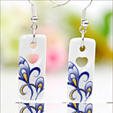 In ceramica fatti a mano Paste orecchini fiore (pendente: 1.1 * 2,7 centimetri)