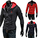Hombres barato Pure Cotton Color de Ocio cremallera Coat (varios colores y tamaños)