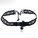 Vitorian Style Black Pearl Lace Choker Necklace