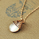 Women's Cut Out Opal Waterdrop Pendant Necklace