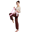 Cotton en Elastane met lange mouwen Geplooide Off-shoulder Sport Yoga Suit (Light Beige Tops + bruine broek + Bra)