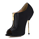 Elegante Suede Stiletto Heel Peep Toe Bombas com zíper partido / Evening Shoes