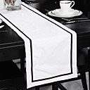 Black Line White Table Runner