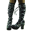 Fatto a mano in pelle PU nera tacco alto 7,5 centimetri Gothic Lolita Shoes