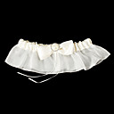 Cetim delicado e tule com Pearl Garter casamento