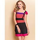 ts contrast kleur band bodycon bandage jurk